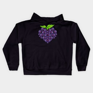 Vitis Vine of Berries In Heart Shape - Vegetarian - Go Vegan Kids Hoodie